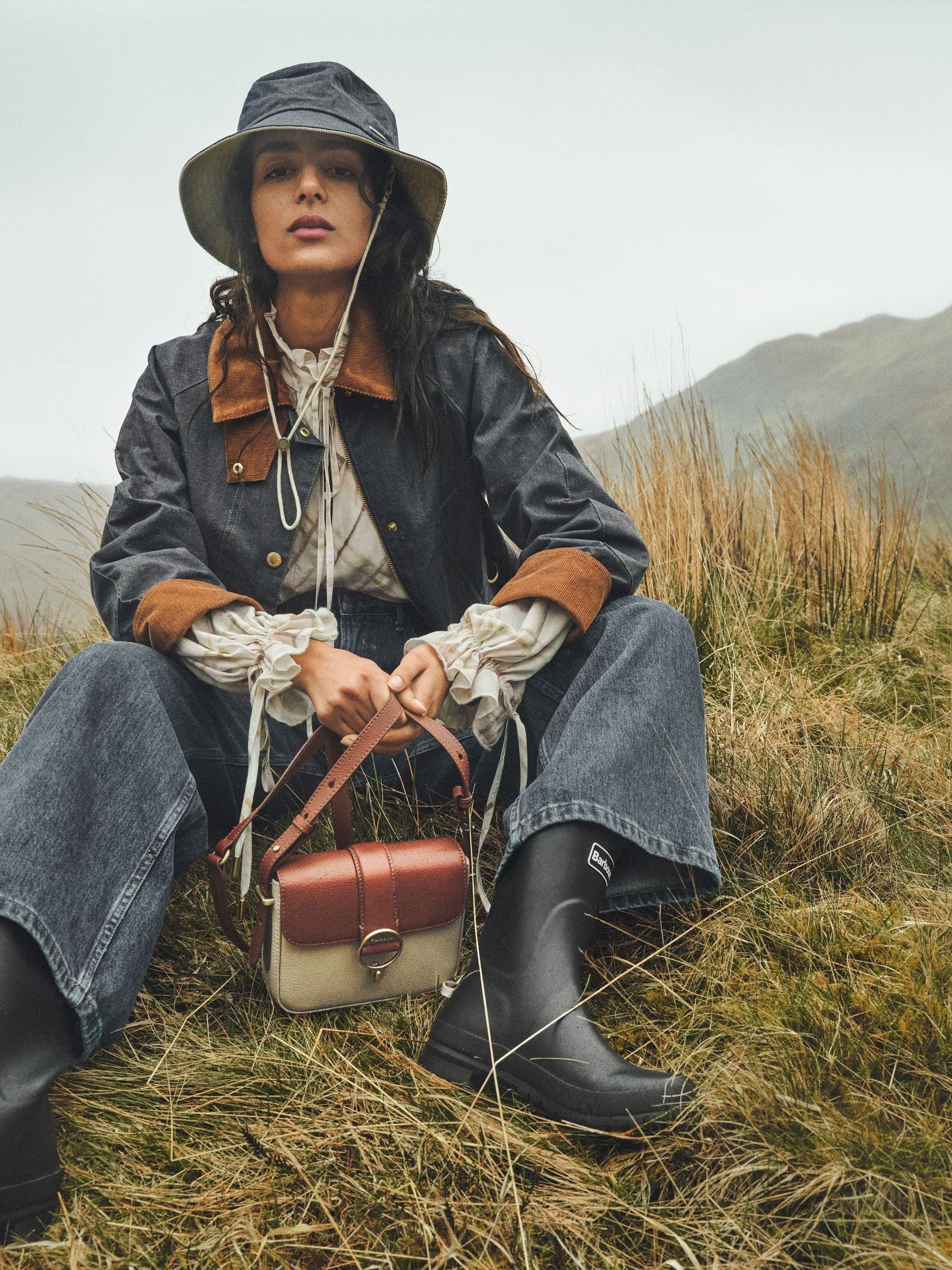 Barbour Mini Rosa crossbody bag tan brown leather - British product