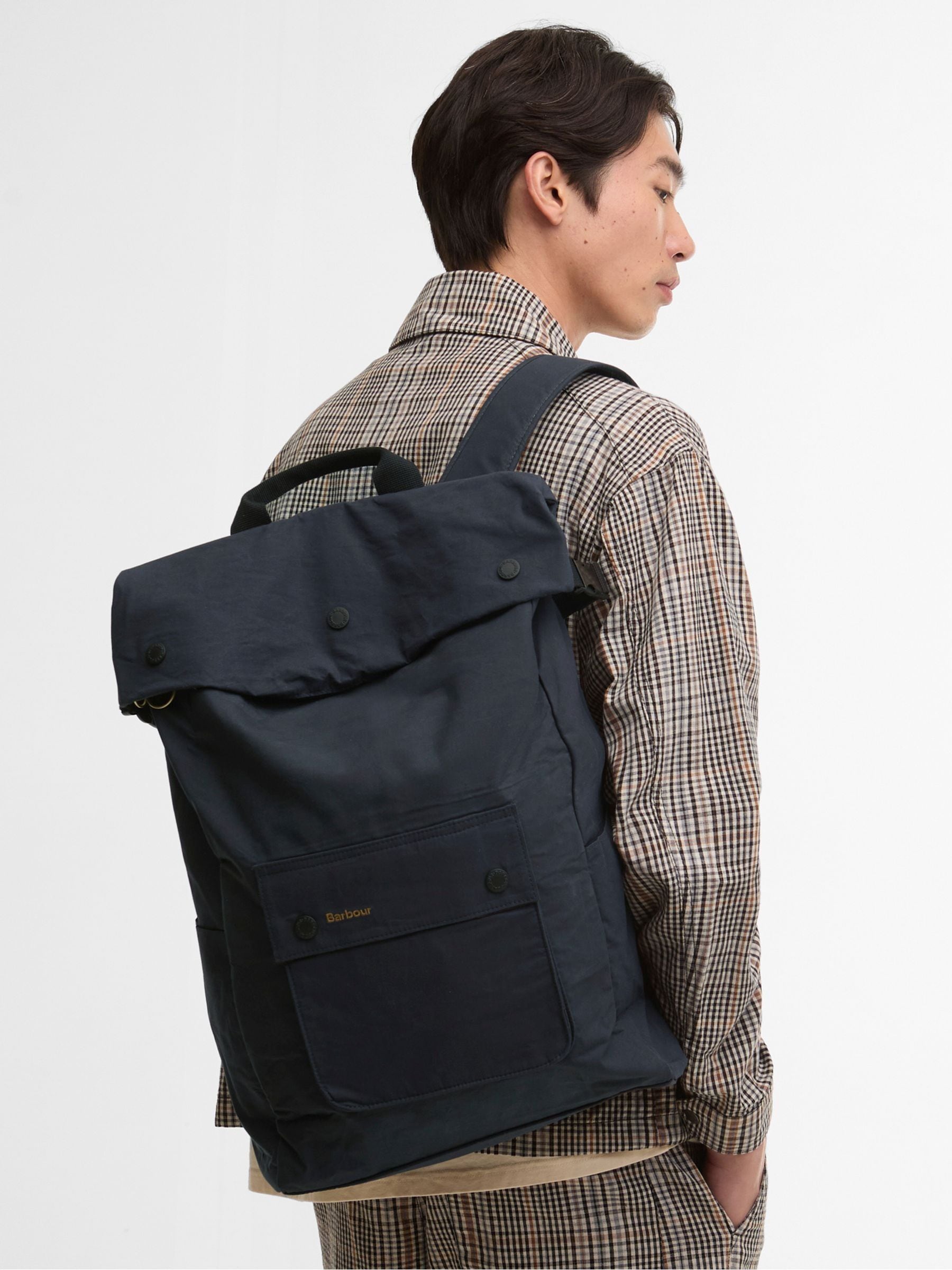 Barbour Blue Transport Foldover Backpack (British brand)