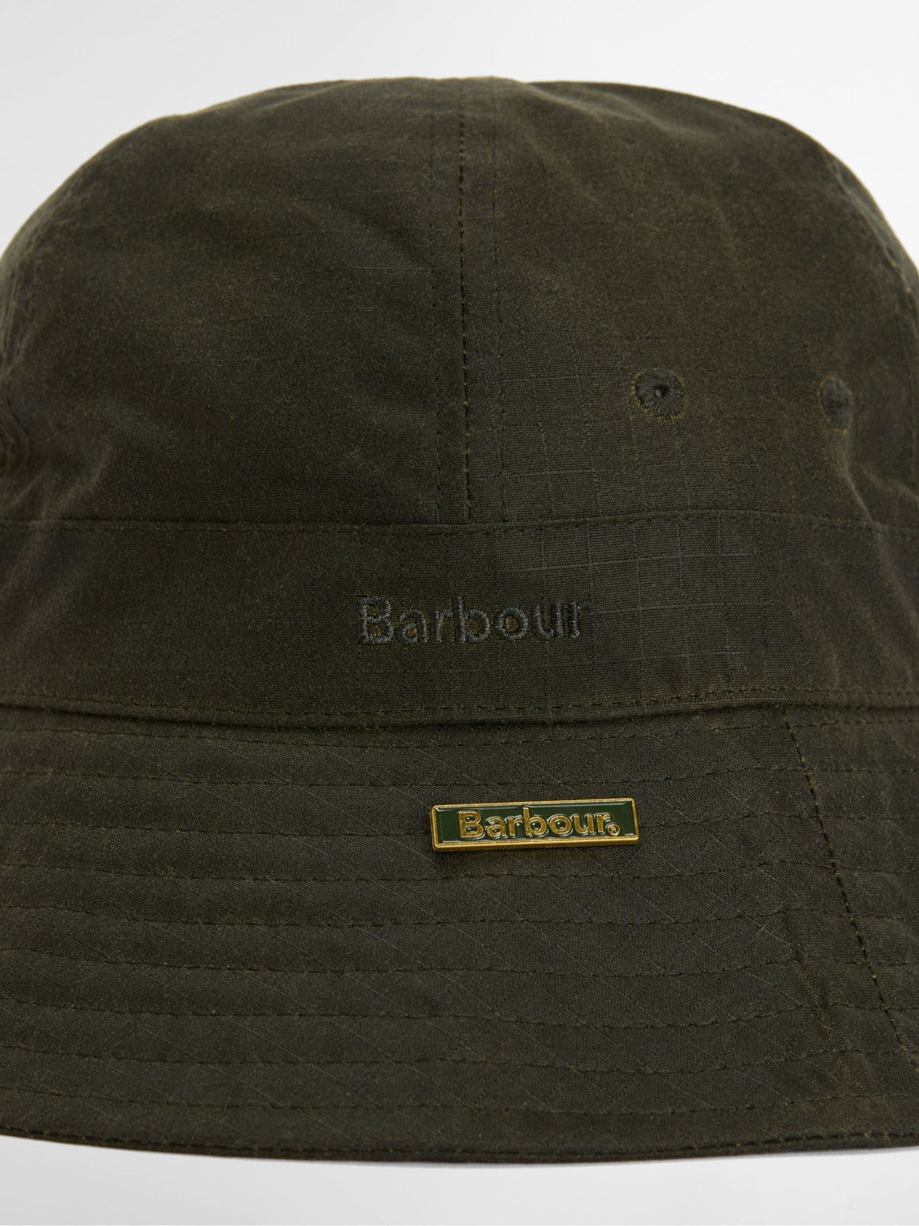 Barbour green Spectator 6 panel bucket hat, imported from the UK