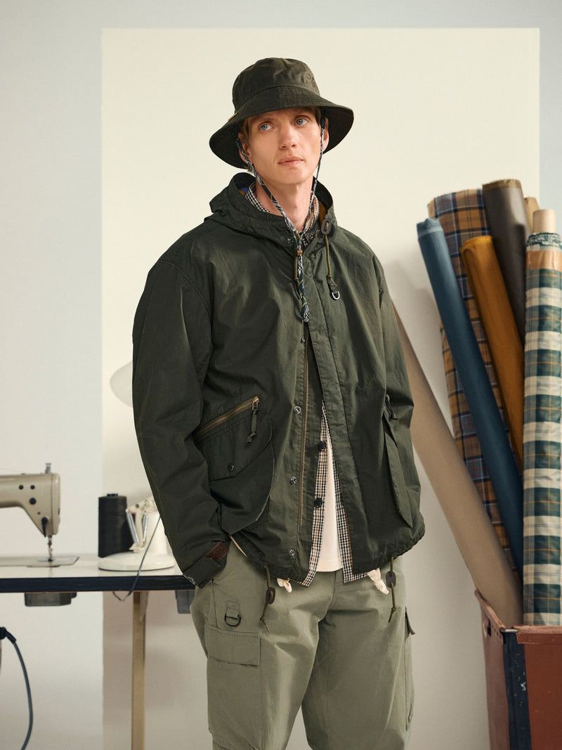 Barbour green Spectator 6 panel bucket hat, imported from the UK