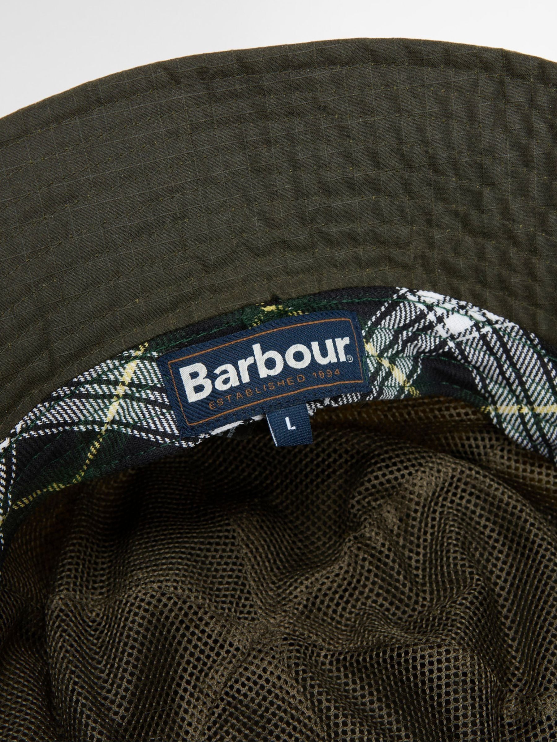 Barbour green Spectator 6 panel bucket hat, imported from the UK