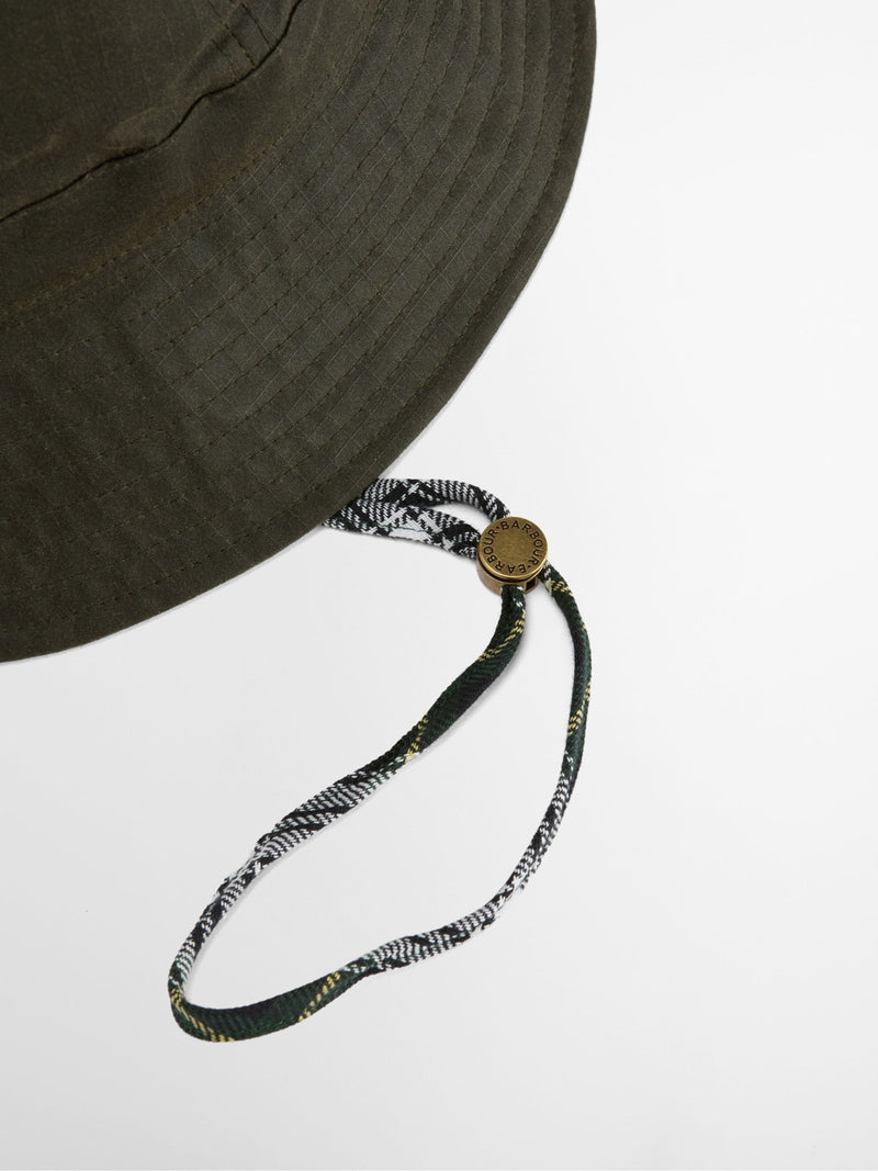 Barbour green Spectator 6 panel bucket hat, imported from the UK