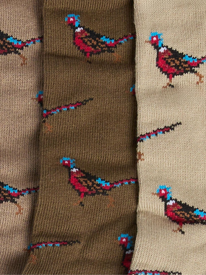 Barbour natural pheasant socks gift box, imported from the UK