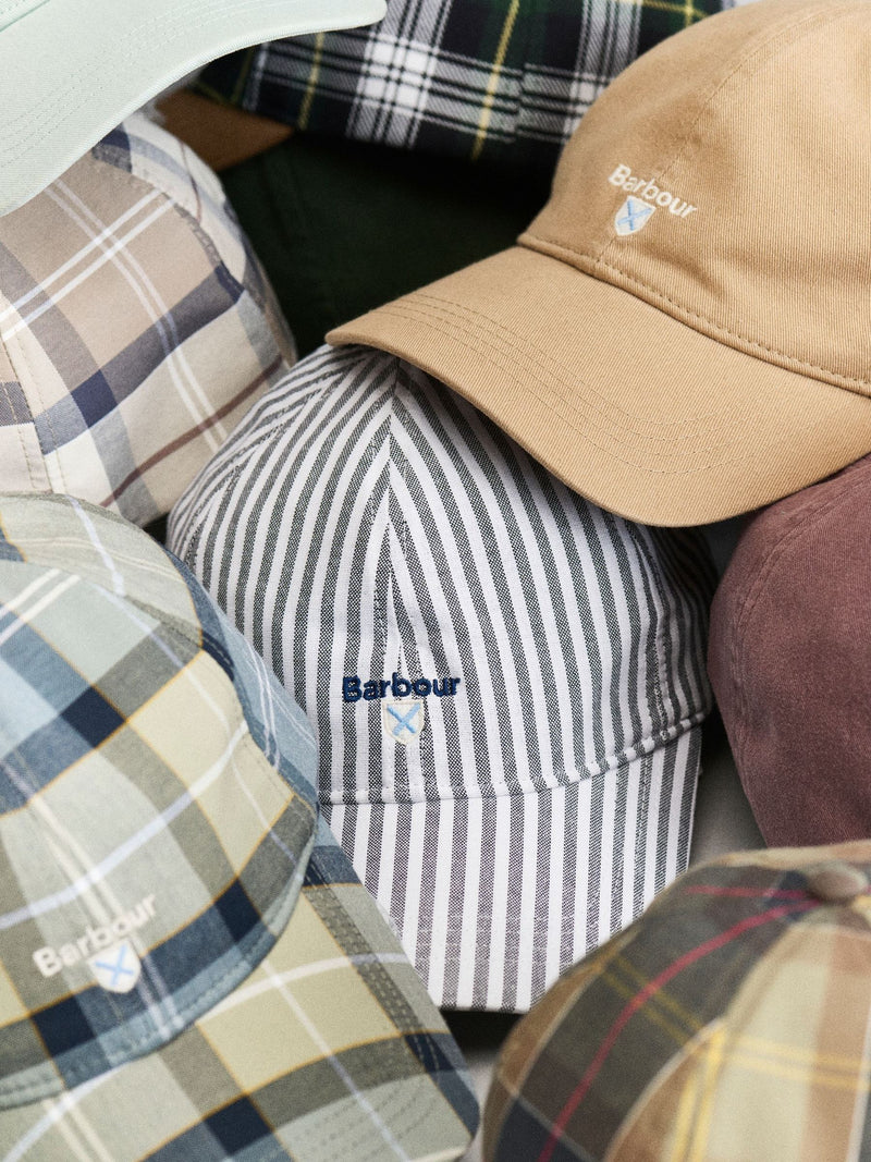 Barbour Cresswell cap in blue and white stripe, UK version