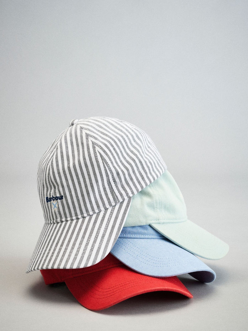 Barbour Cresswell cap in blue and white stripe, UK version