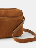 Accessorize small brown suede cross-body bag, imported from the UK