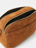 Accessorize small brown suede cross-body bag, imported from the UK