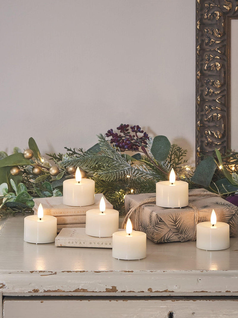 Lights4fun Ivory TruGlow LED mini votive candles 6-pack, UK version