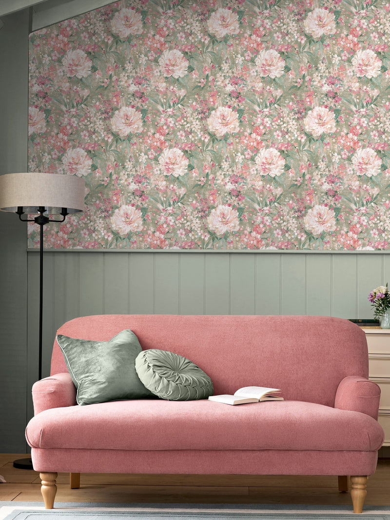 Laura Ashley wallpaper sample Plaster Pink Mayville A4, UK version