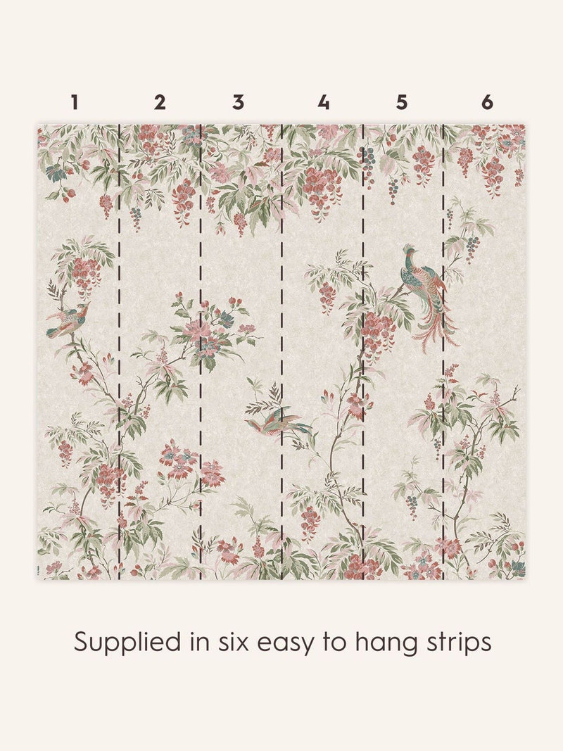 Laura Ashley Attleton multi sage mural sample A4, imported from the UK