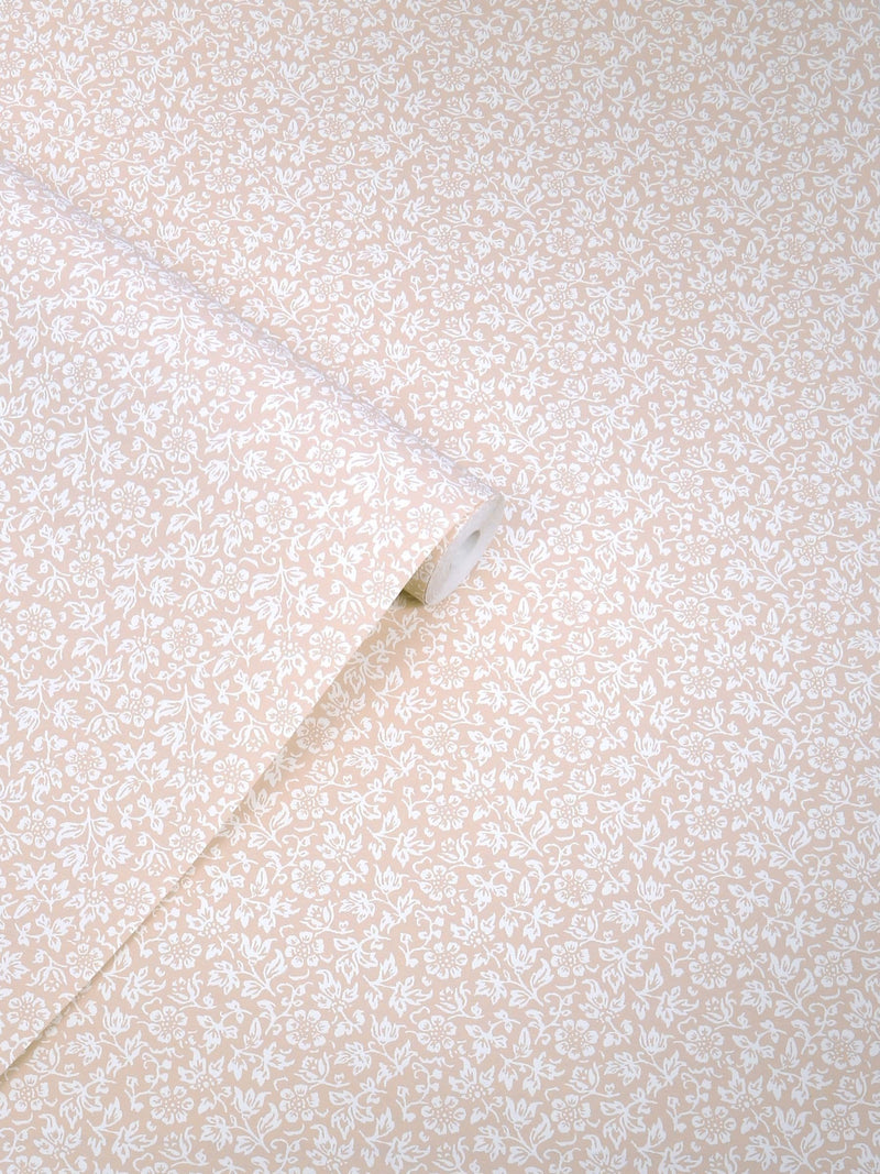 Laura Ashley Plaster Pink Sweet Alyssum wallpaper 10m - British product