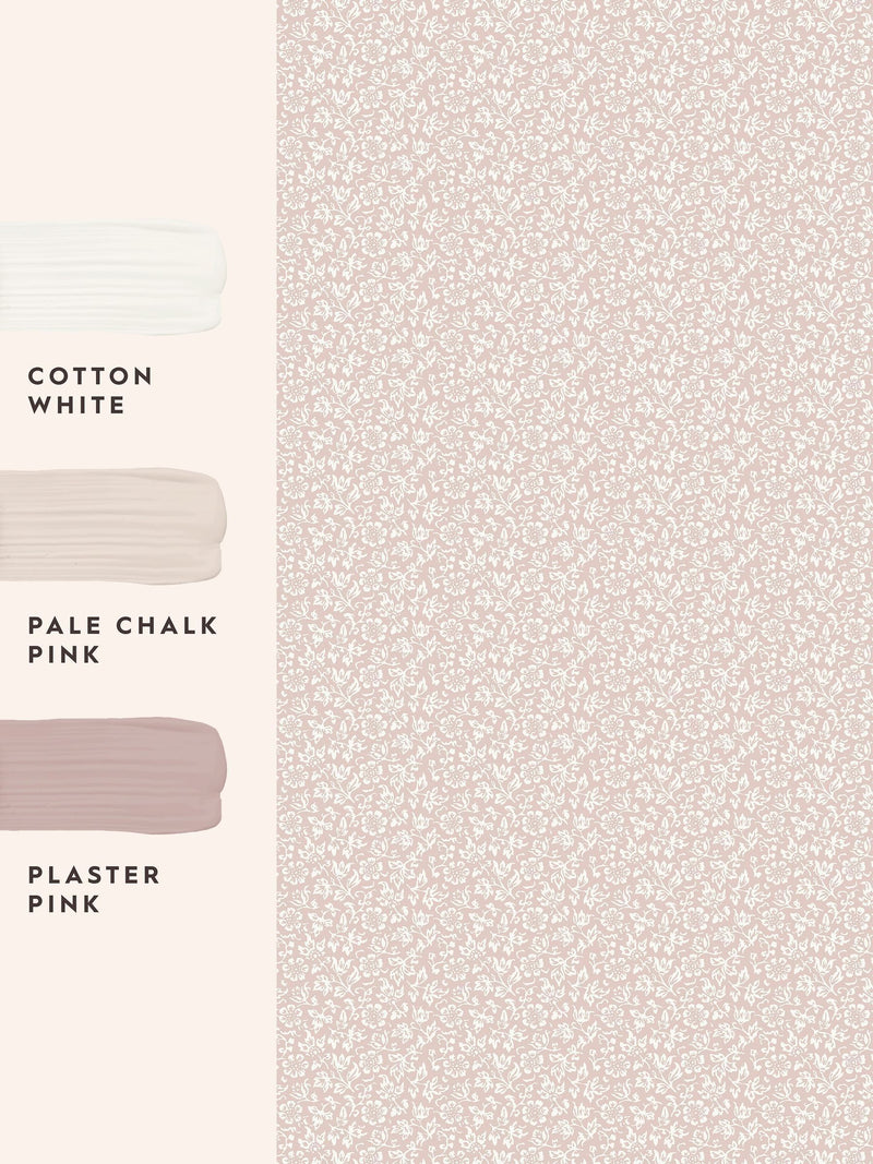Laura Ashley Plaster Pink Sweet Alyssum wallpaper 10m - British product