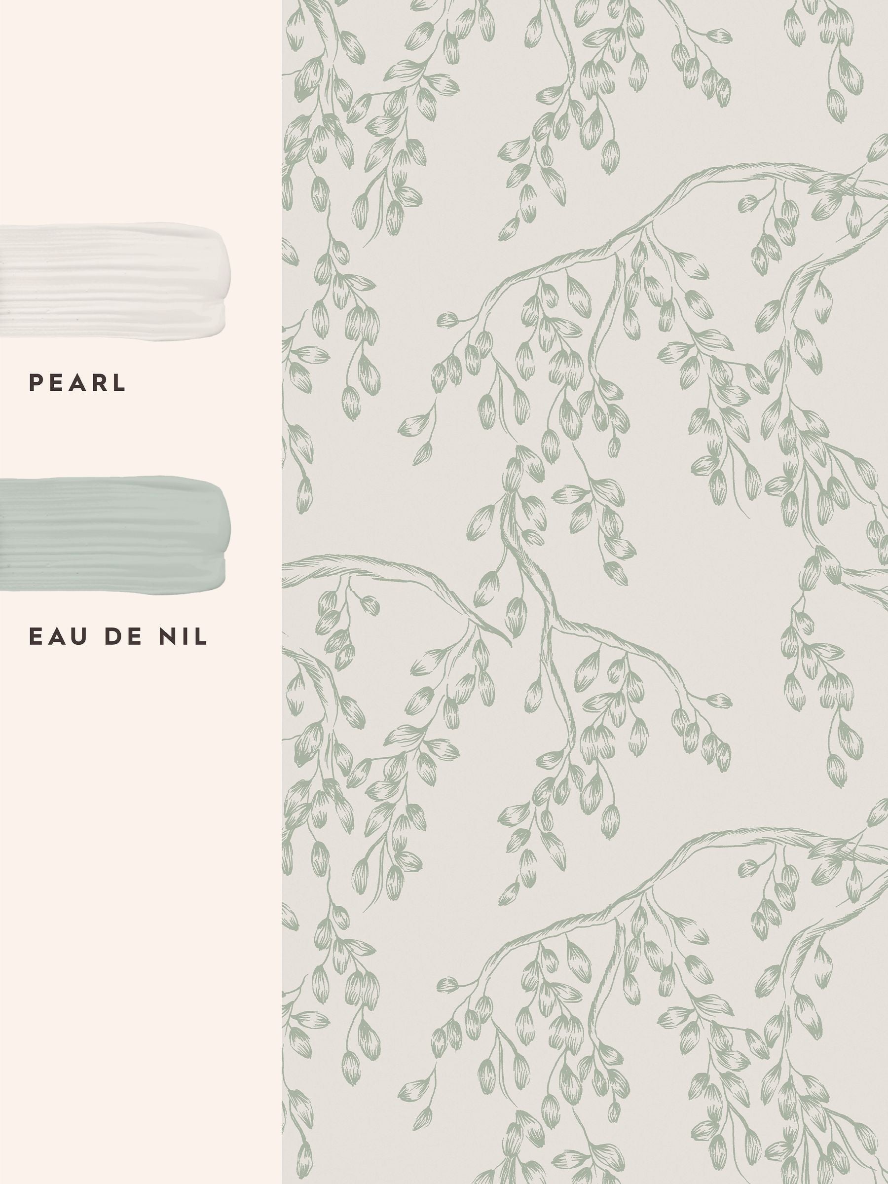 Laura Ashley Sage Rainham Willow wallpaper 52cm x 10m, imported from the UK