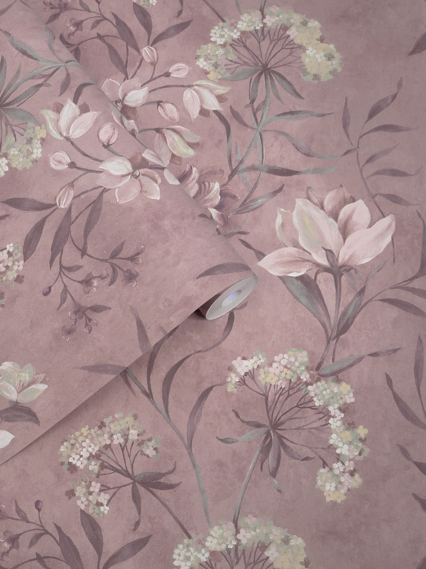 Laura Ashley wallpaper sample Grape Blairmore Floral A4 - British product