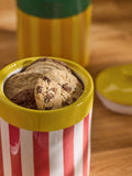 Lucy Tiffney set of 3 multi striped ceramic storage jars (British brand)