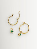 Missoma gold tone tennis charm mini hoop earrings, imported from the UK