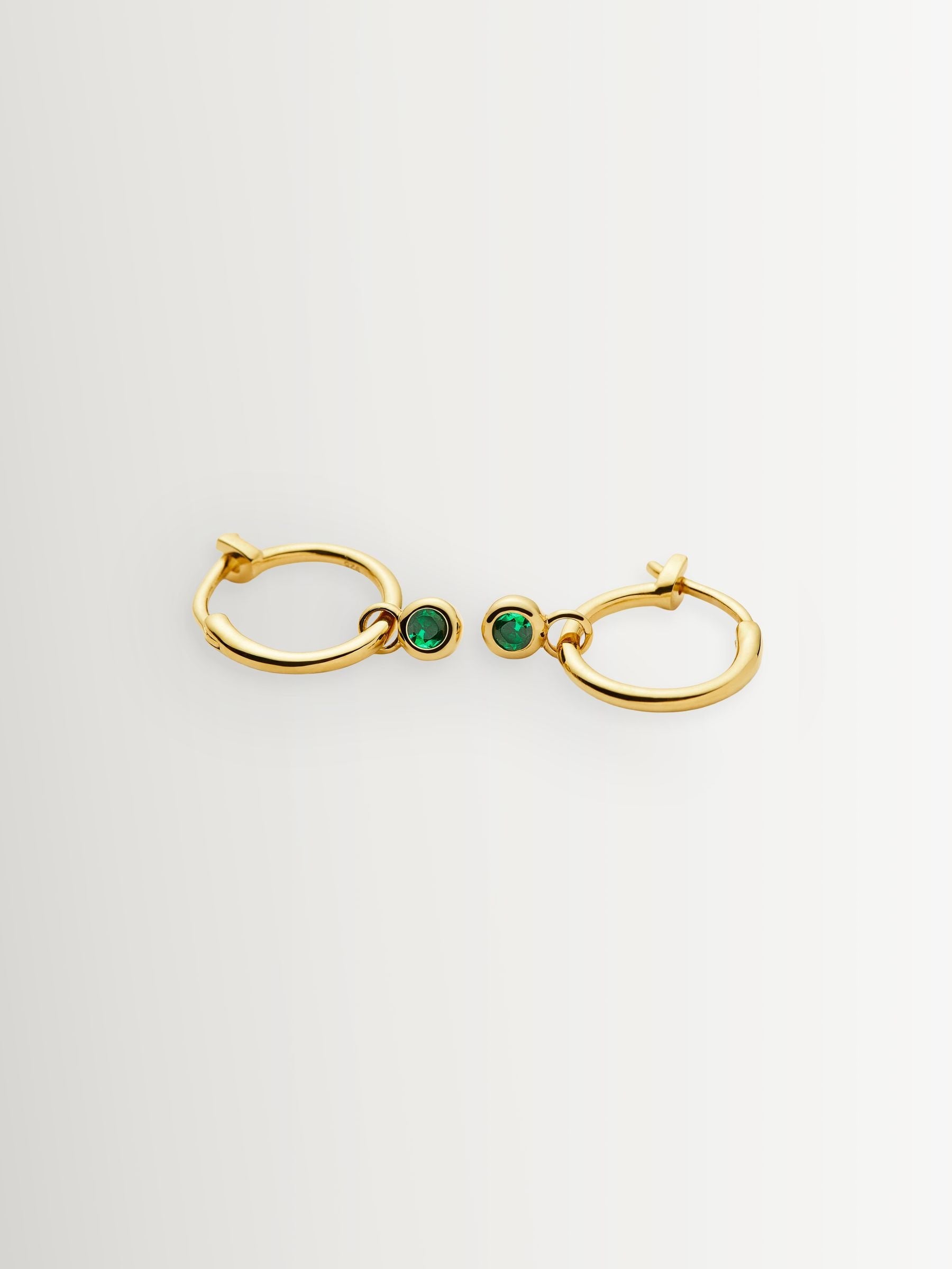 Missoma gold tone tennis charm mini hoop earrings, imported from the UK