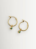 Missoma gold tone tennis charm mini hoop earrings, imported from the UK