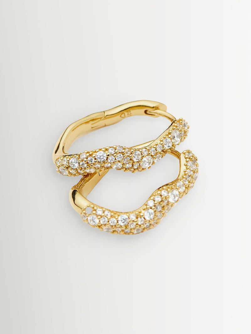 Missoma polished gold tone small hoop earrings, UK version
