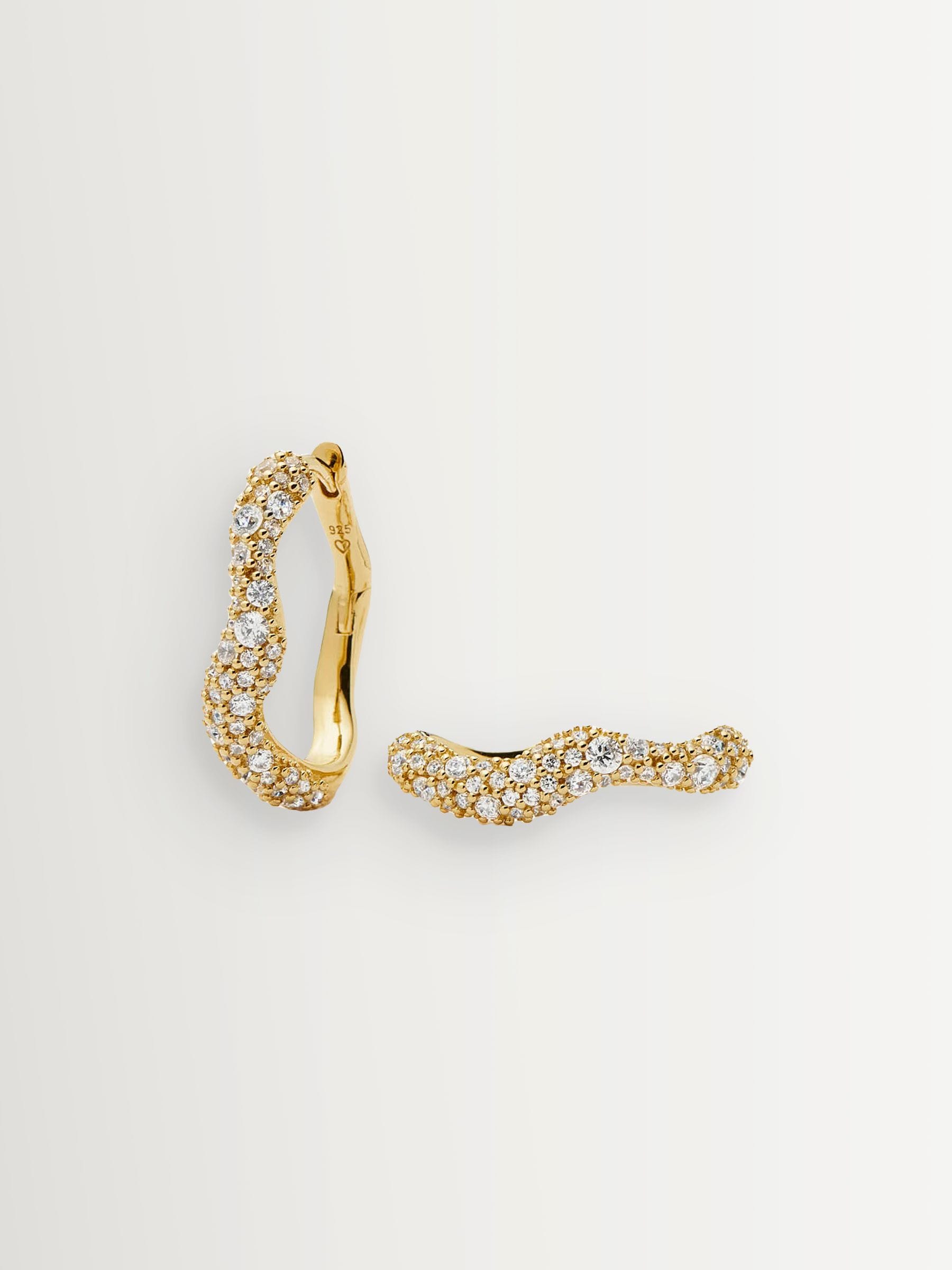 Missoma polished gold tone small hoop earrings, UK version