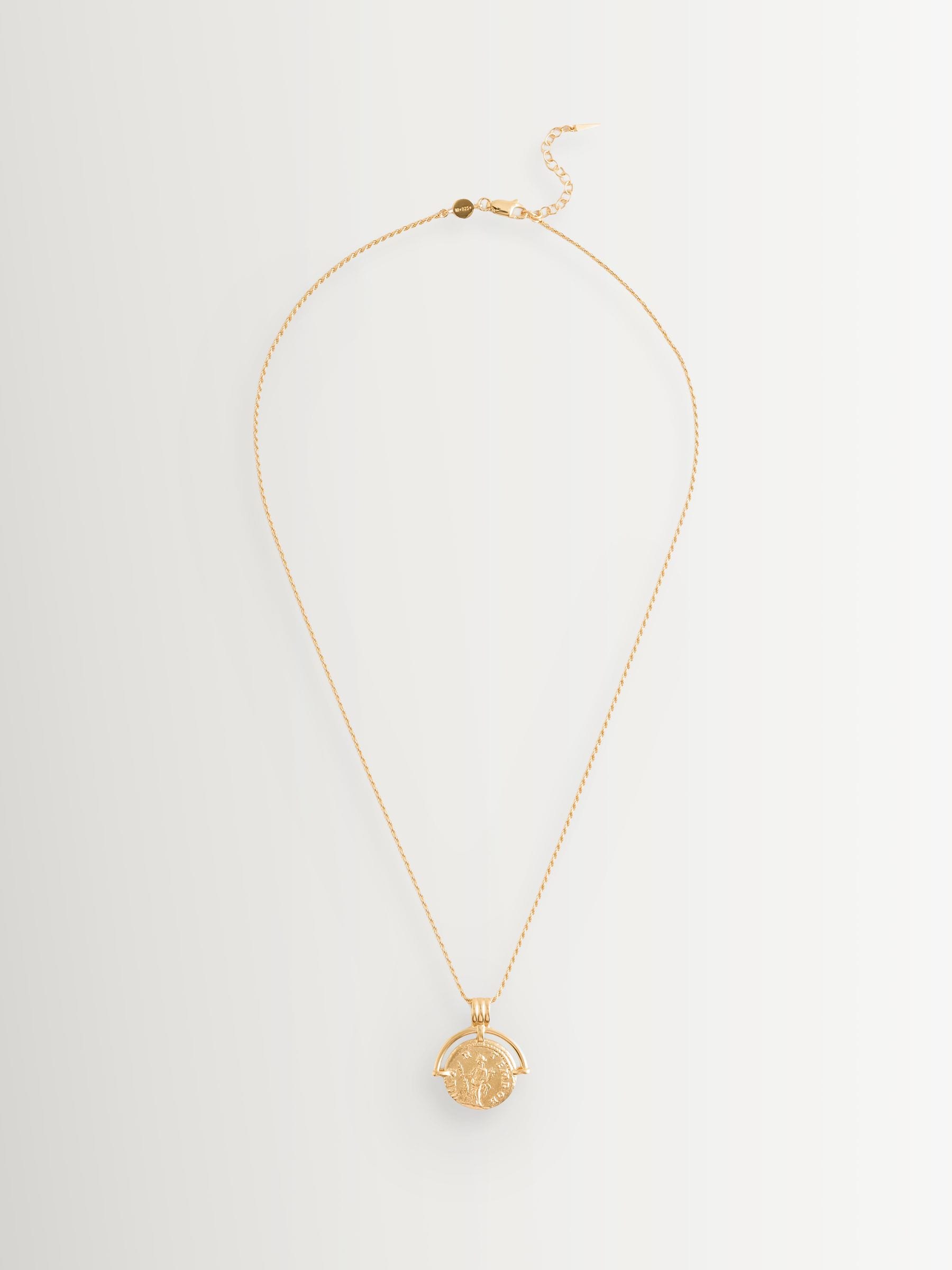 Missoma gold tone Roman arc coin pendant necklace - British product