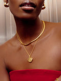 Missoma gold tone Roman arc coin pendant necklace - British product