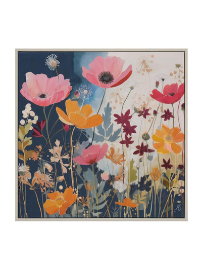 Modern Melody Art Mural Fleurs Sauvages Pastel Imprimé Encadré 61 x 61 cm
