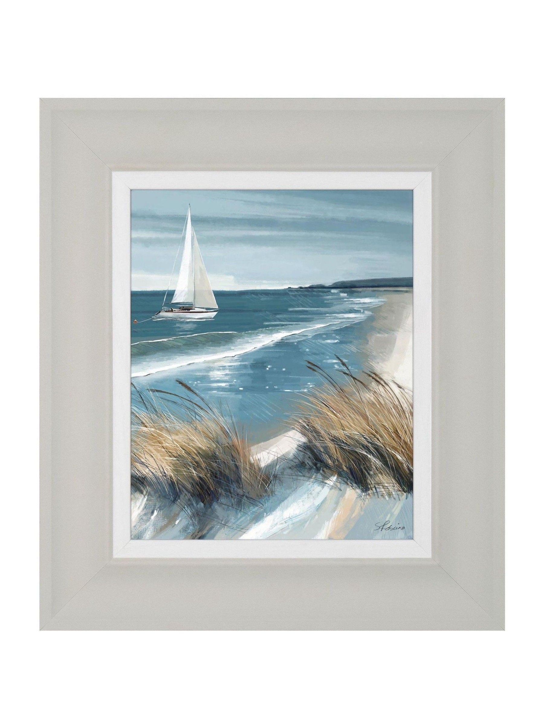 Art Marketing set of two coastal prints with sailboats, imported from the UK