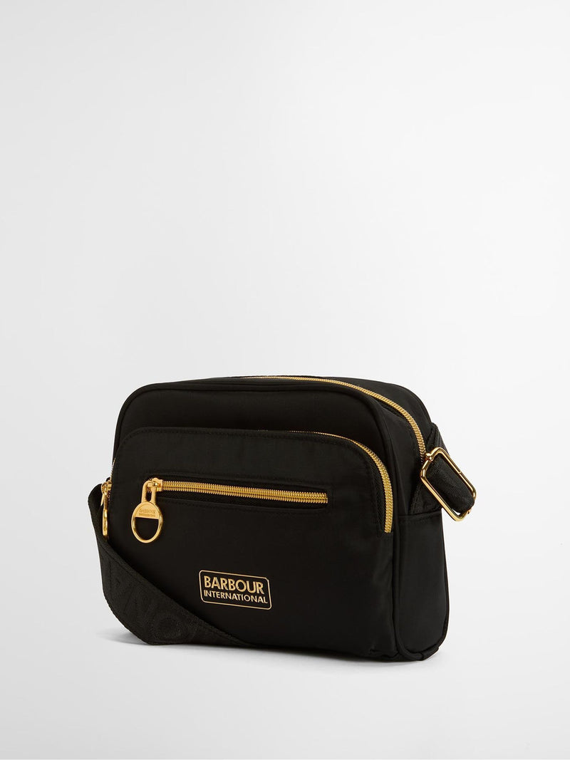 Barbour International black Qualify City crossbody bag, UK version