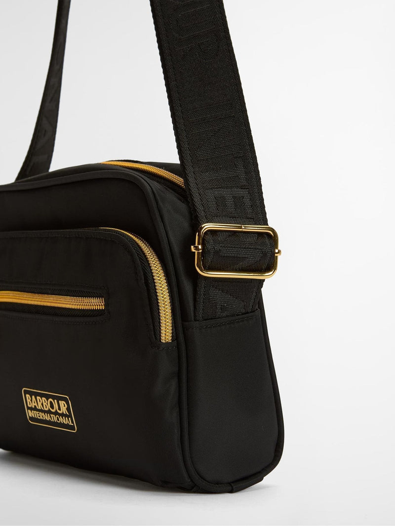 Barbour International black Qualify City crossbody bag, UK version
