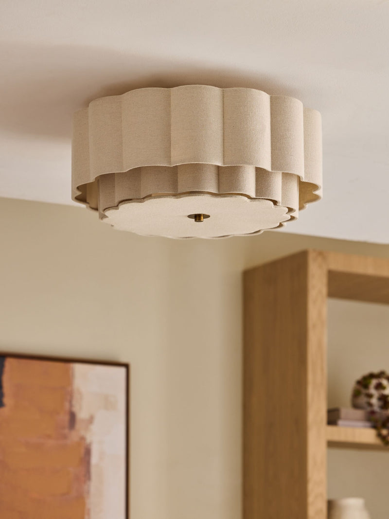 Natural Larson ceiling light flush fitting 45cm, imported from the UK