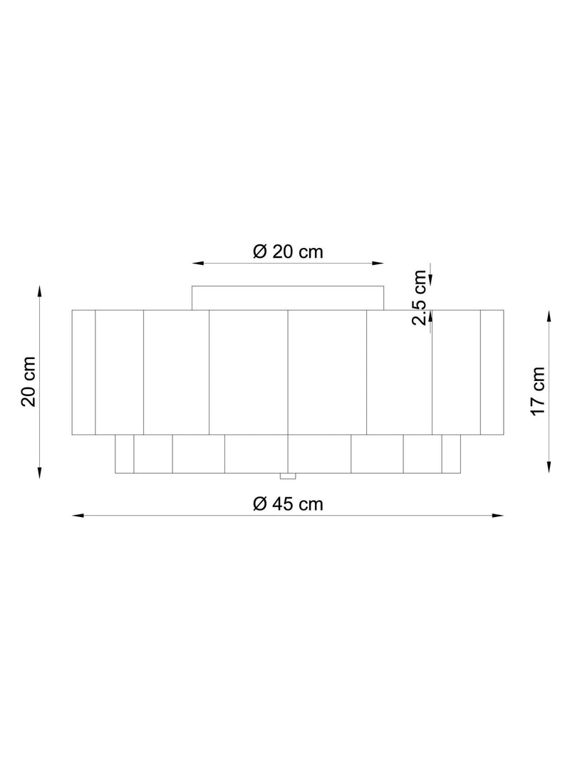 Natural Larson ceiling light flush fitting 45cm, imported from the UK