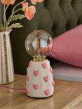 Pink Hearts Table Lamp ceramic and glass decor - British product