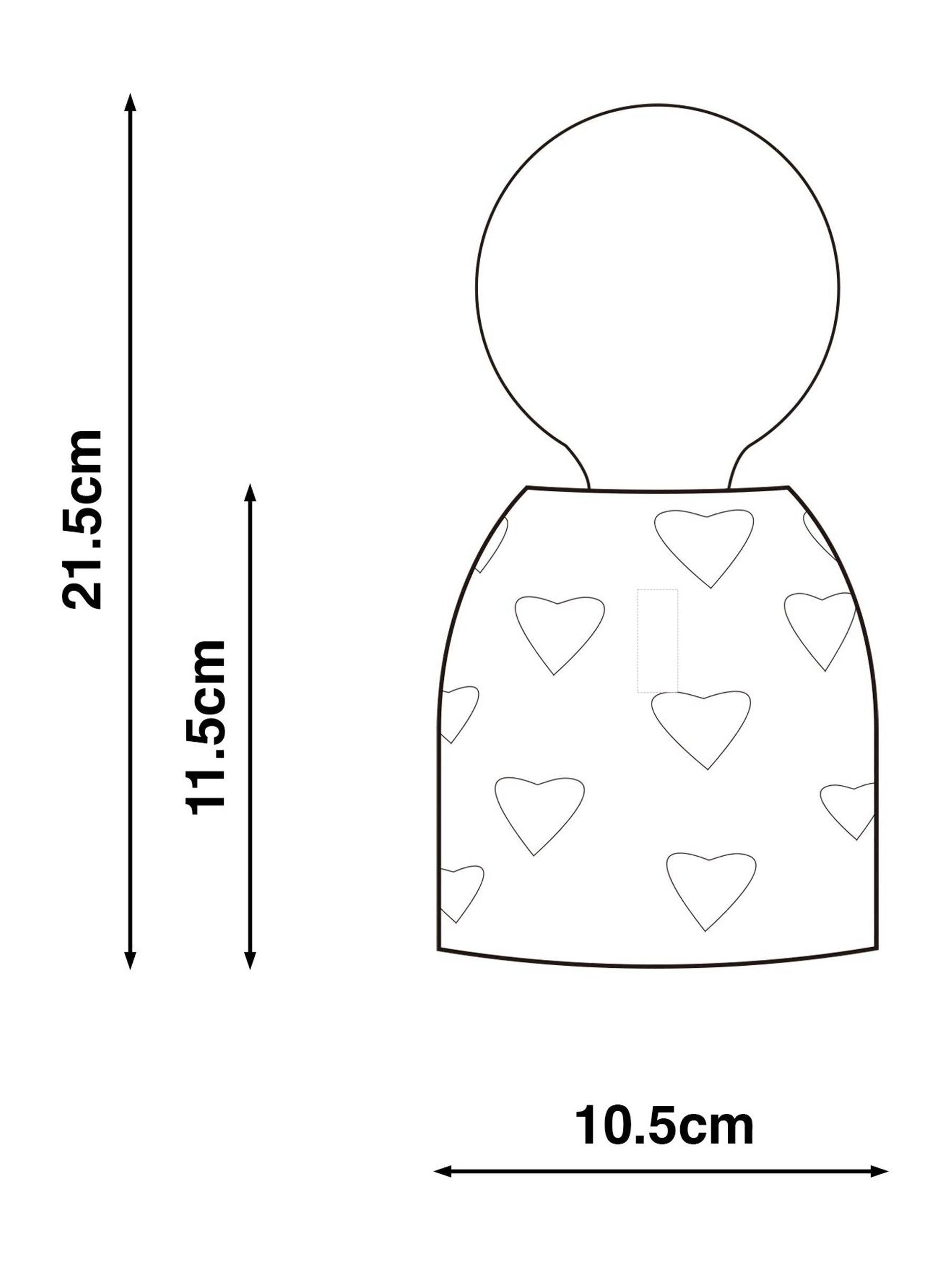 Pink Hearts Table Lamp ceramic and glass decor - British product