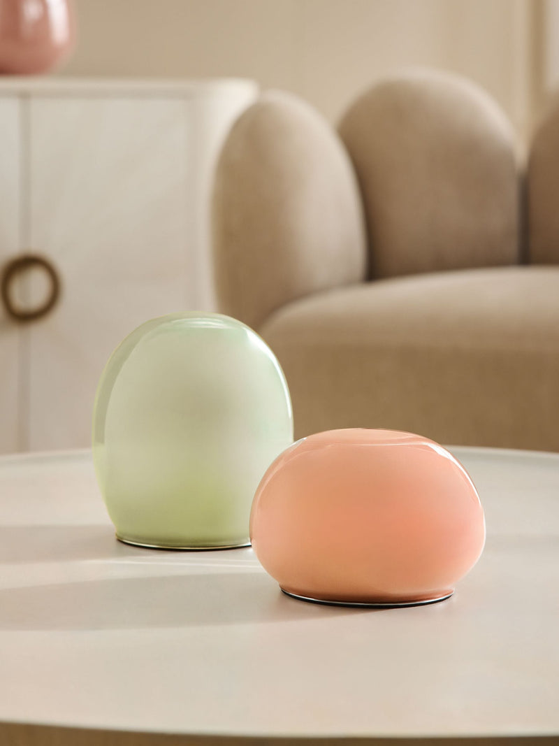 Erielle pink green rechargeable table lamps 13cm, imported from the UK