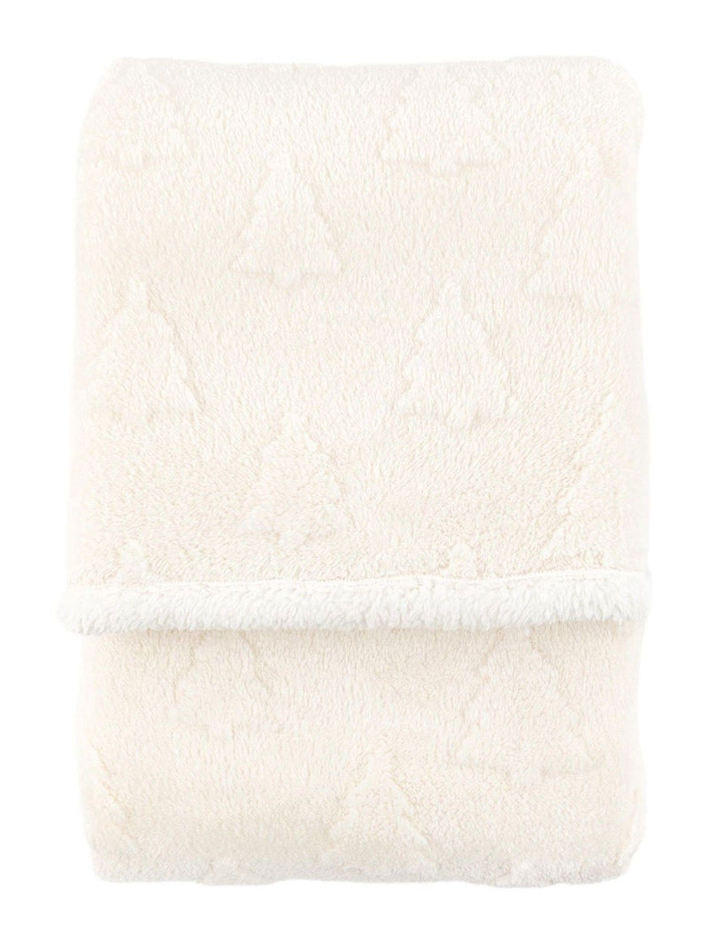 Gallery Home cream sherpa throw with Christmas trees (British brand)