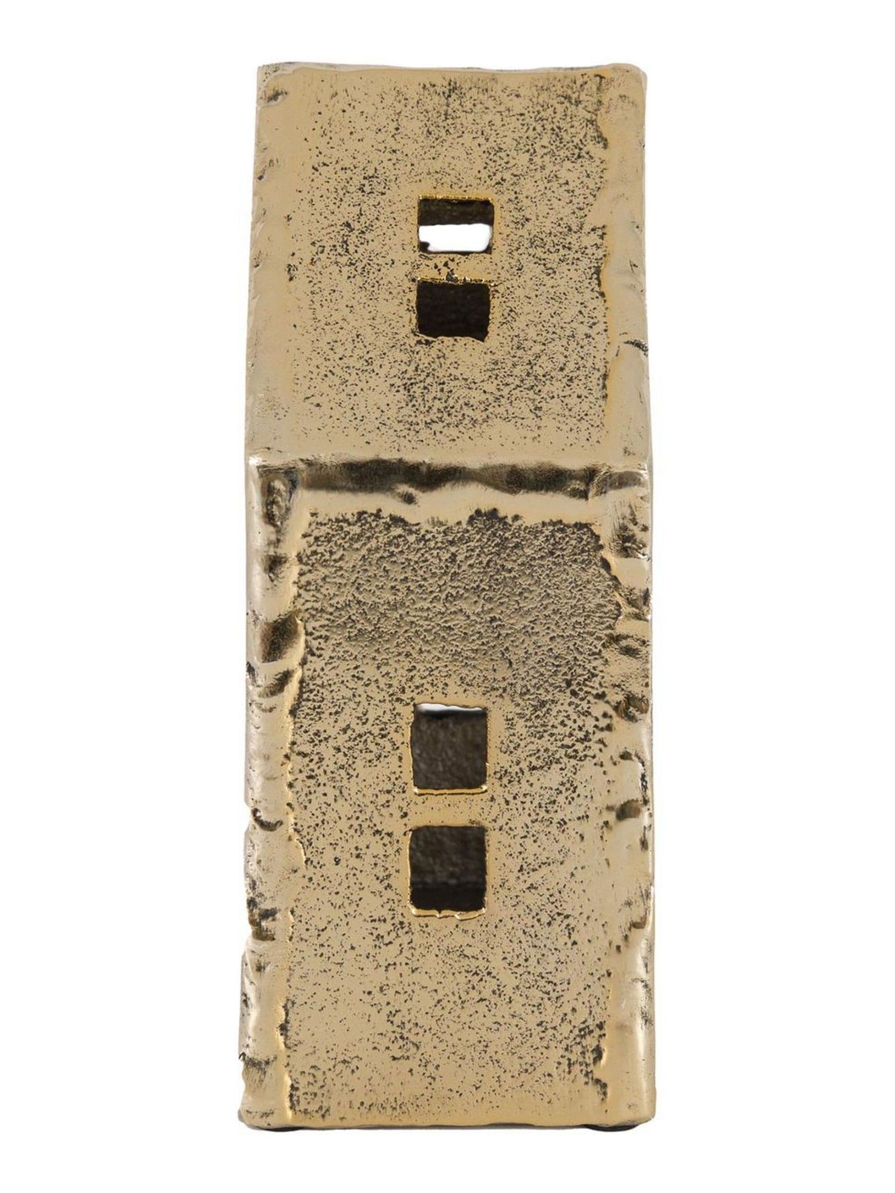 Gallery Home rustic metal tealight holder antique gold (British brand)
