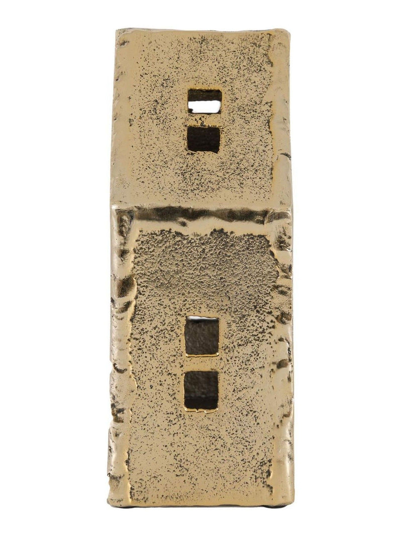 Gallery Home rustic metal tealight holder antique gold (British brand)