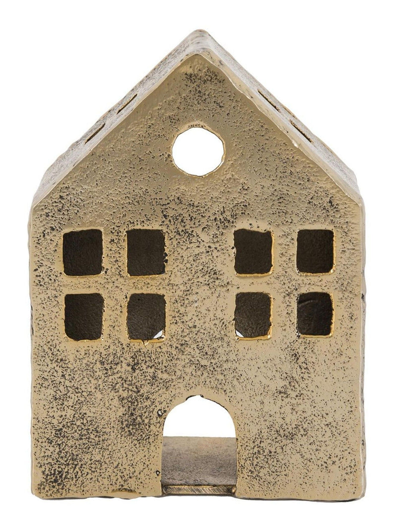 Gallery Home rustic metal tealight holder antique gold (British brand)