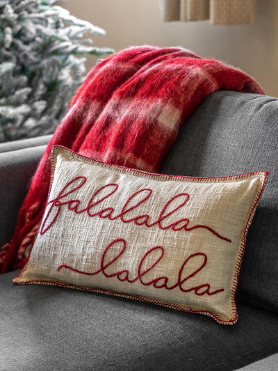 Next Gallery Home Red Christmas Falala Stitched Cushion- Buy online at McGrocer