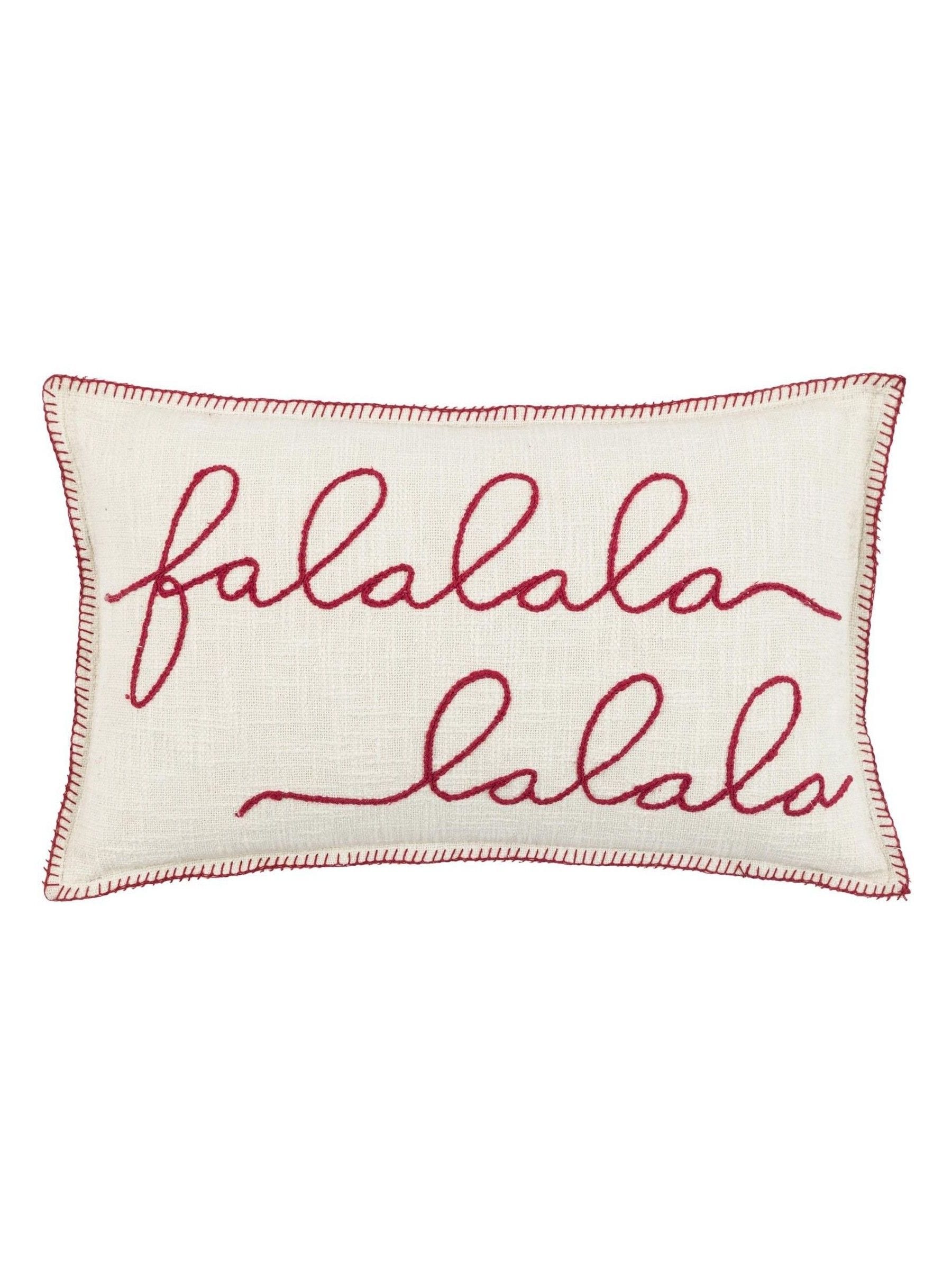 Gallery Home red Christmas cushion with Falala stitching 50cm - British product