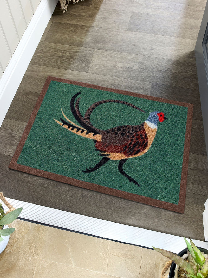My Mat green pheasant indoor mat 75x50cm, imported from the UK