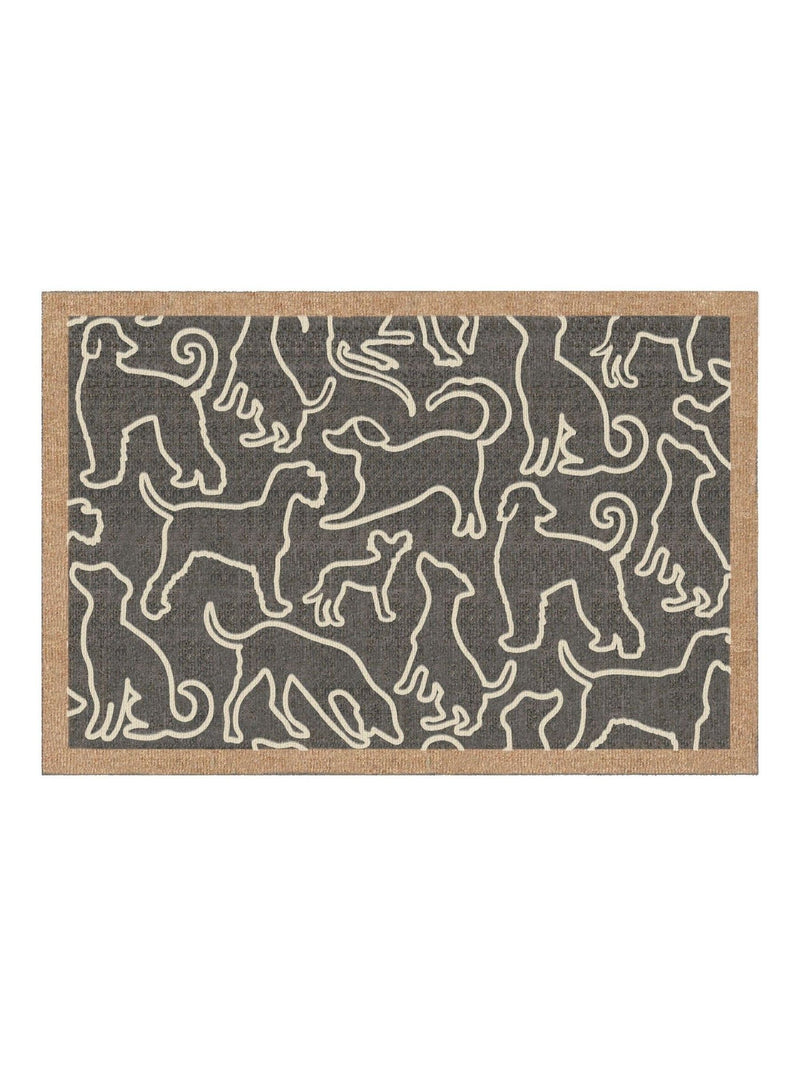 Howler & Scratch grey outlined dogs mat 50x75cm - British product