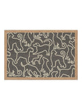 Howler & Scratch grey outlined dogs mat 50x75cm - British product