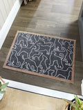 Howler & Scratch grey outlined dogs mat 50x75cm - British product