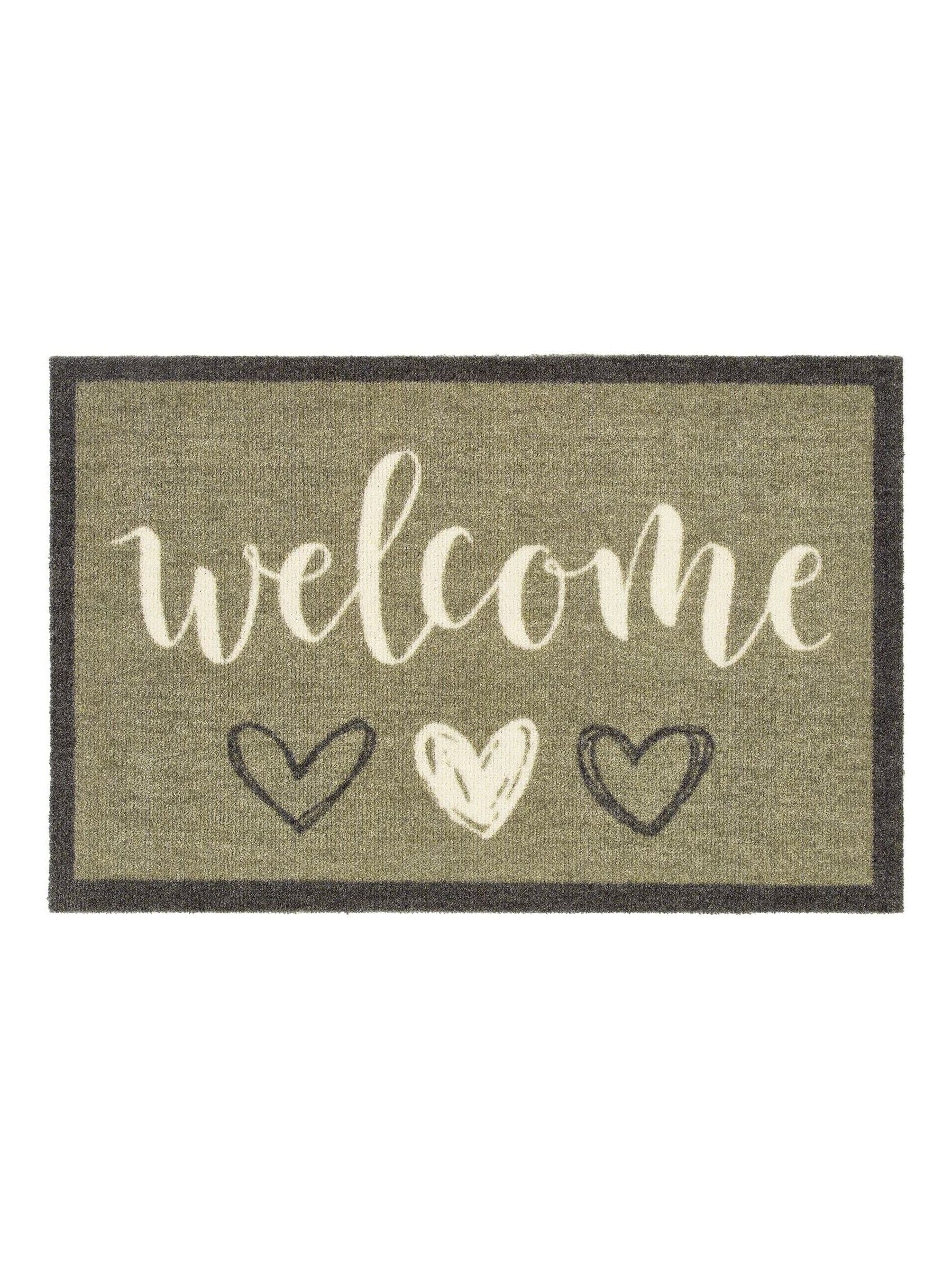 My Mat Welcome Hearts doormat 50cm wide - British product