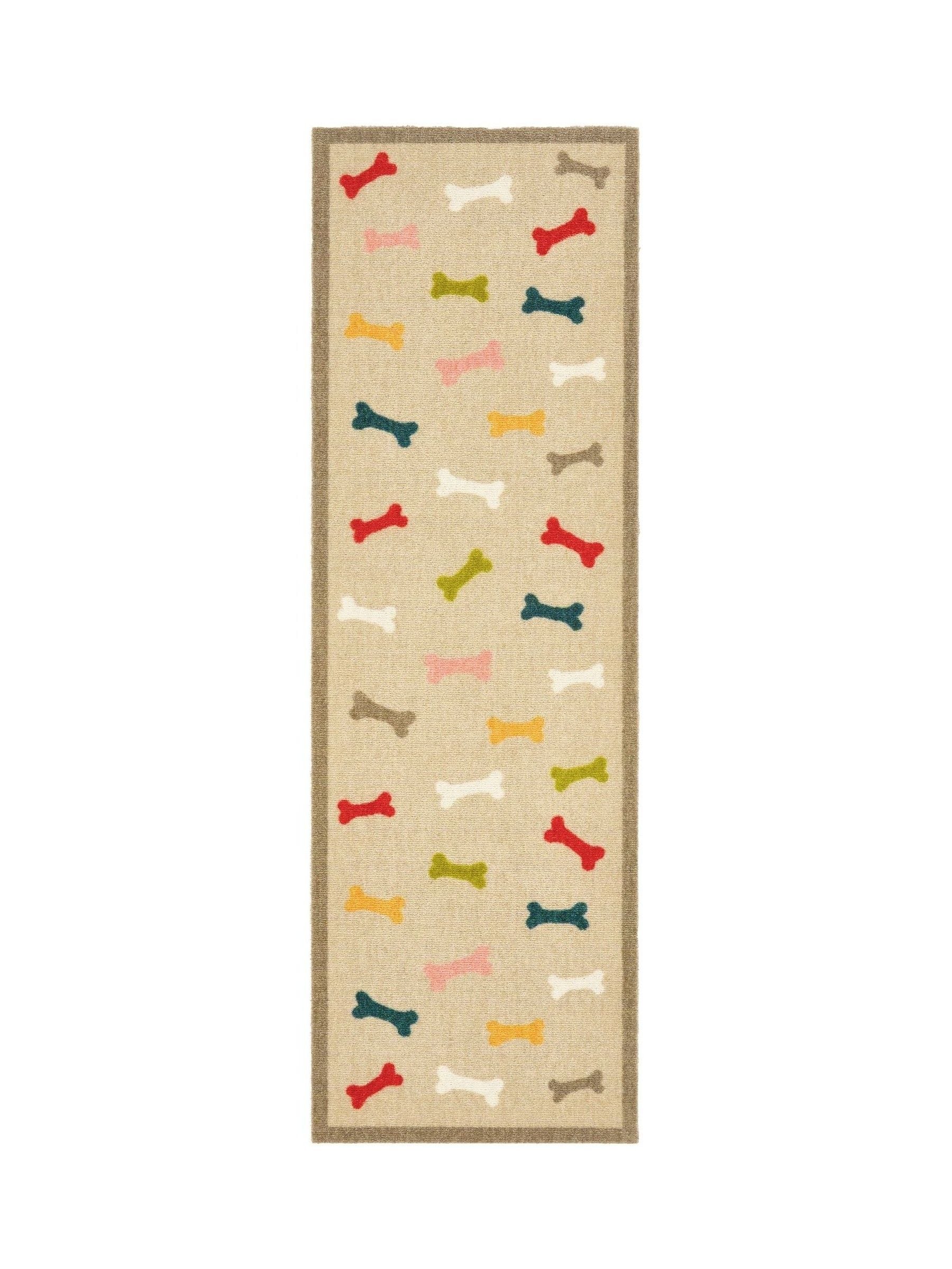 Howler & Scratch beige multibones pet runner 50x150cm, imported from the UK