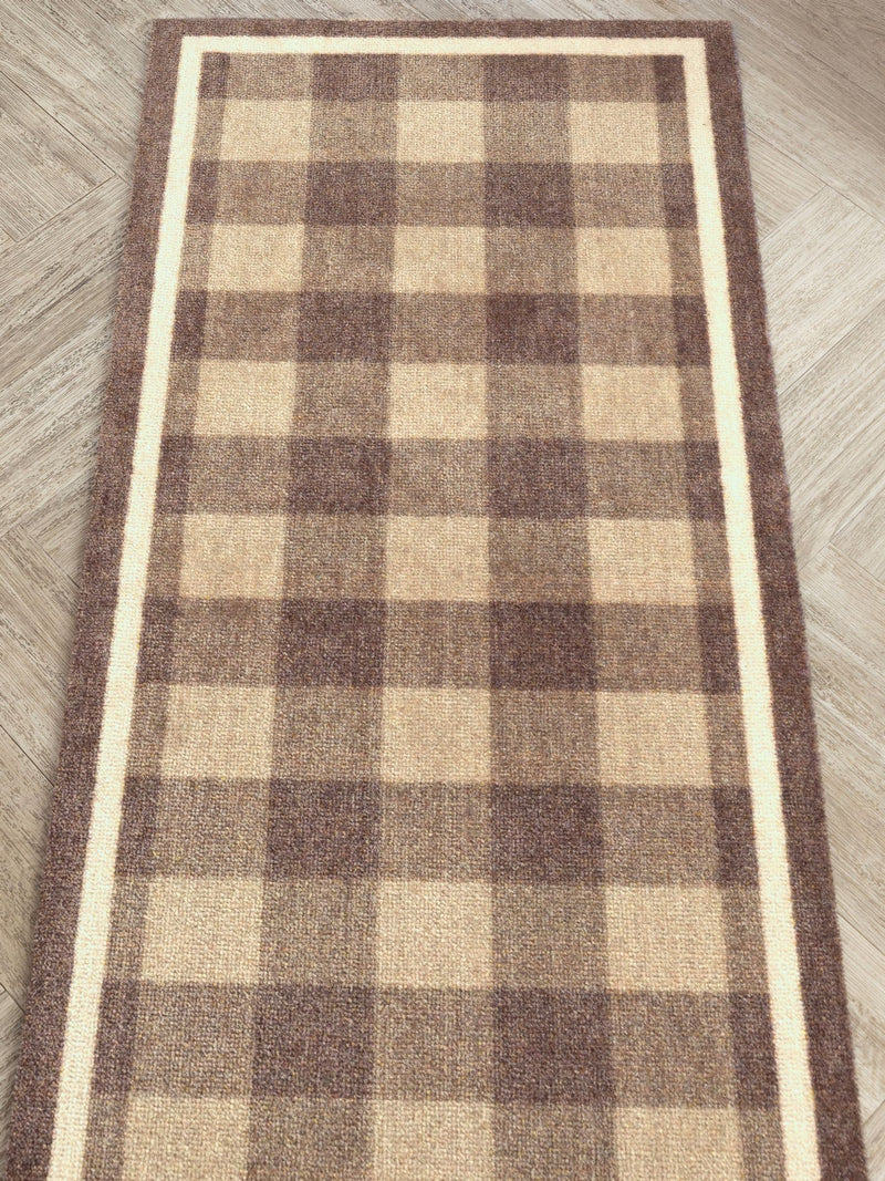 Howler & Scratch brown plaid home runner 50x150cm, UK version