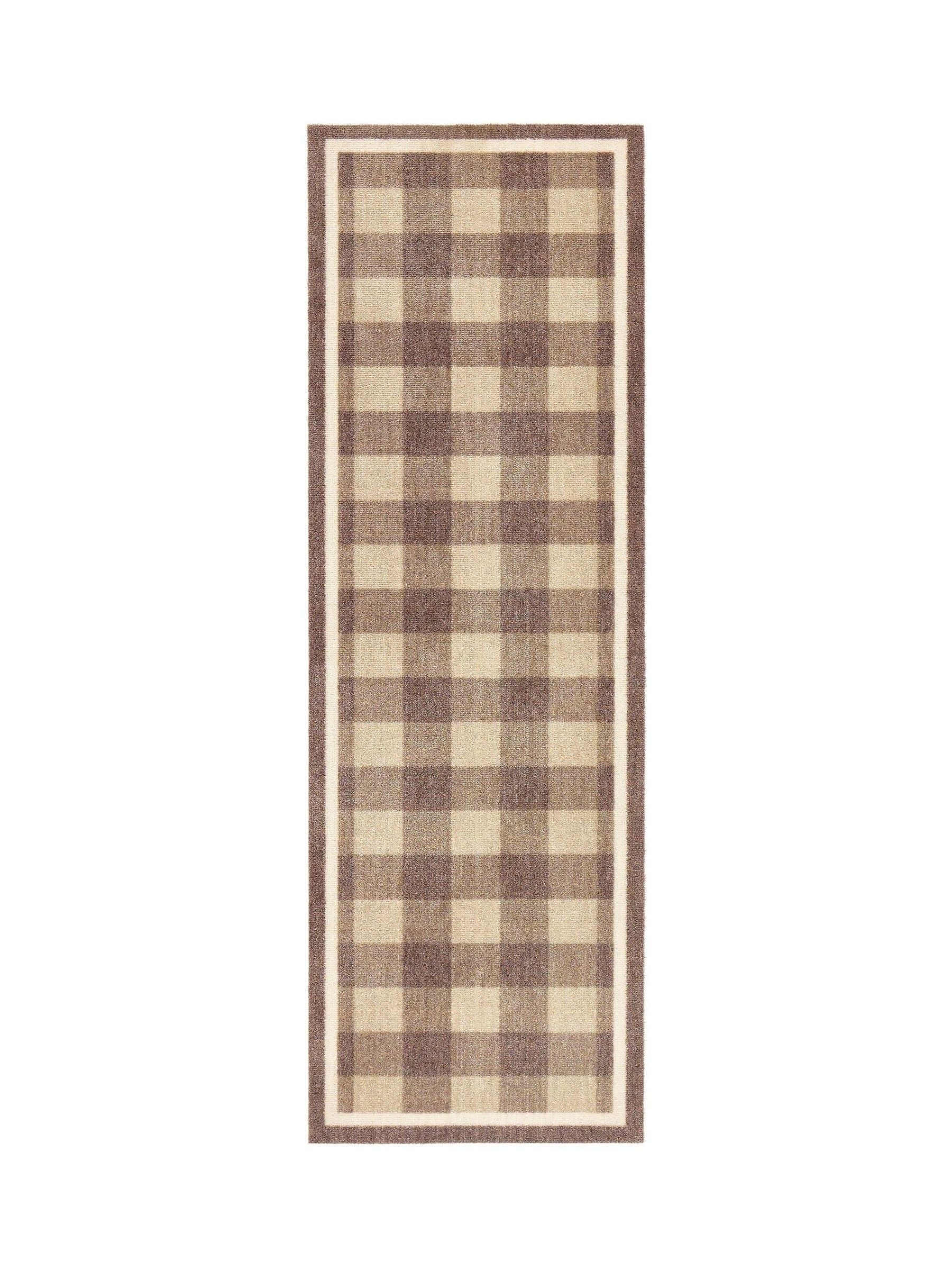 Howler & Scratch brown plaid home runner 50x150cm, UK version