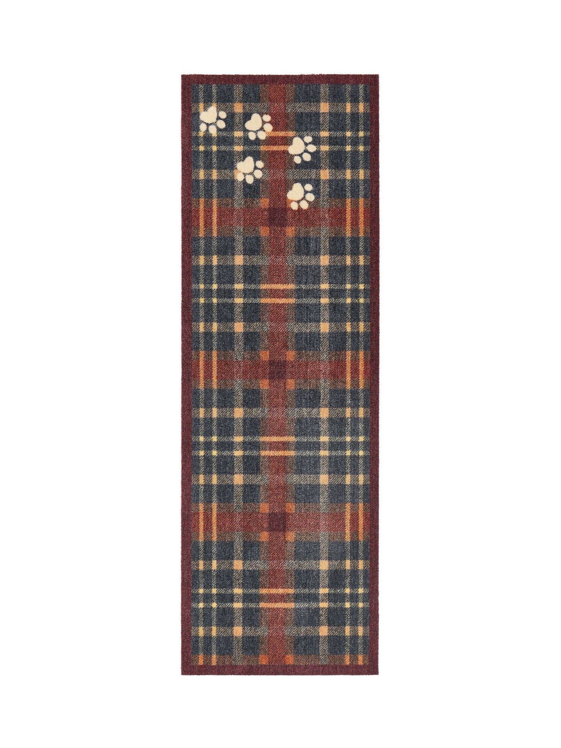 Howler & Scratch Blue Plaid Paws pet runner 50x150cm, UK version